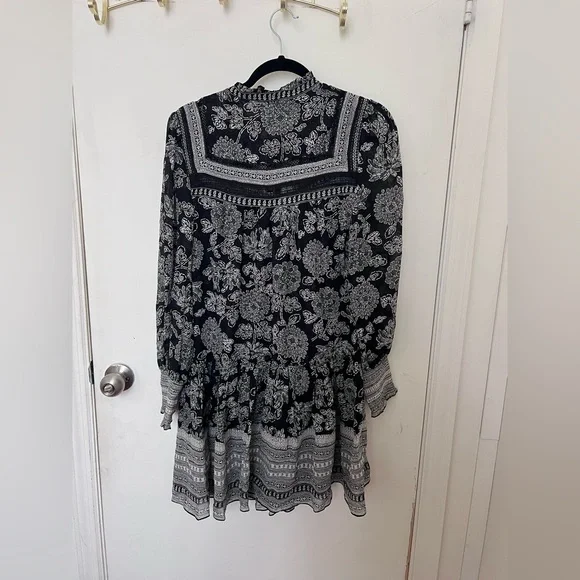 Veronica Beard Silk Long Sleeve Mini Dress - Picture 2 of 6